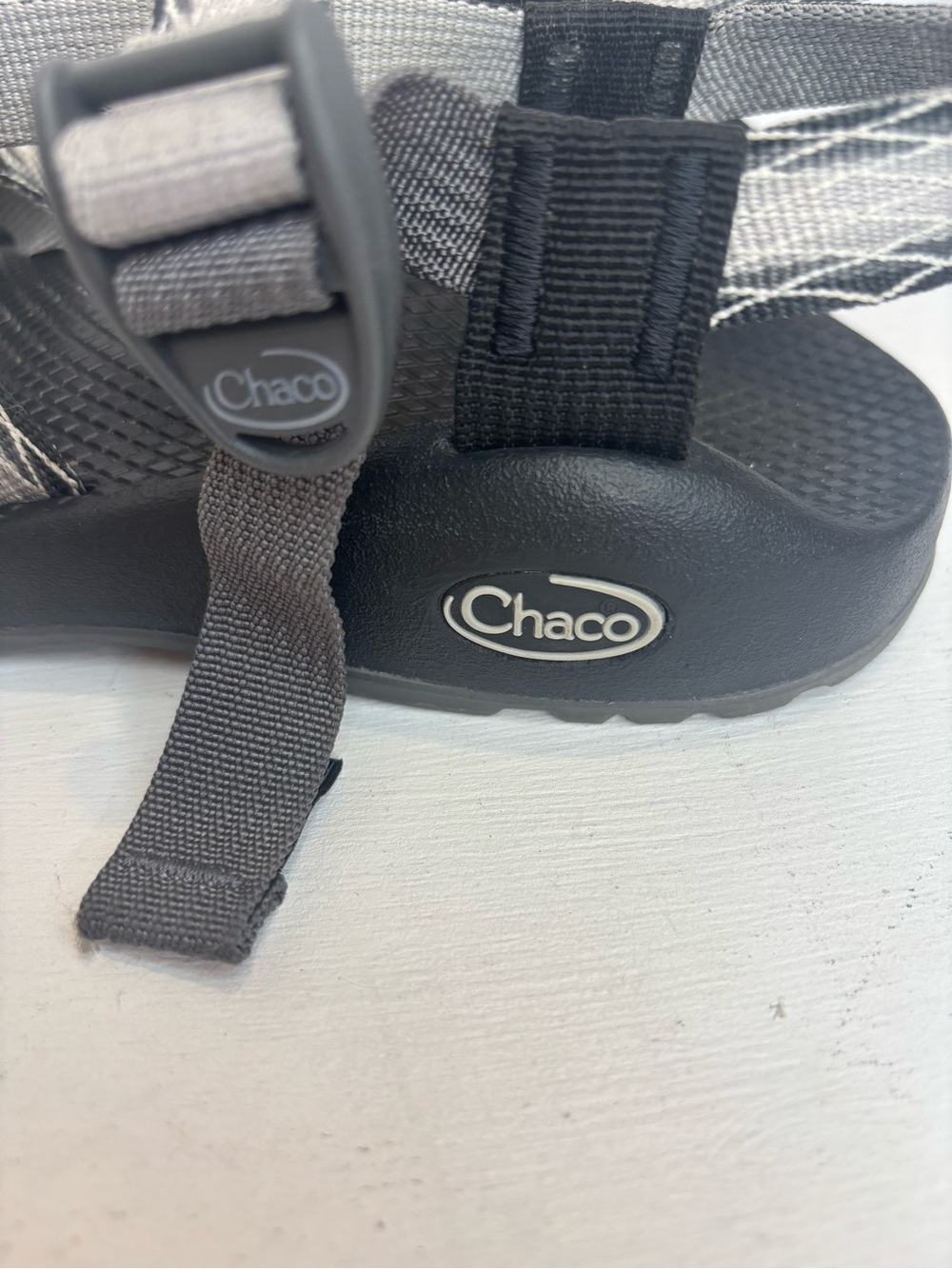 Chaco Women's Z/2 Classic Sandals Black with Gray Diagonal Stripes size 5 - Picture 6 of 7